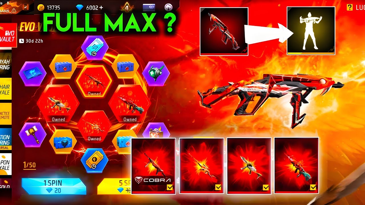 Cobra MP40 Max 🔫 New Evo Vault Event in Free Fire
