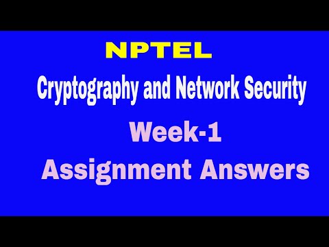 Cryptography and Network security Week 1 assignment answers || NPTEL || Assignment week-1