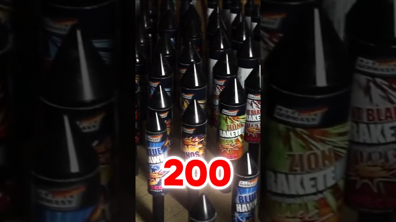 200 Silvester Feuerwerk Raketen in einem Knall 🎆