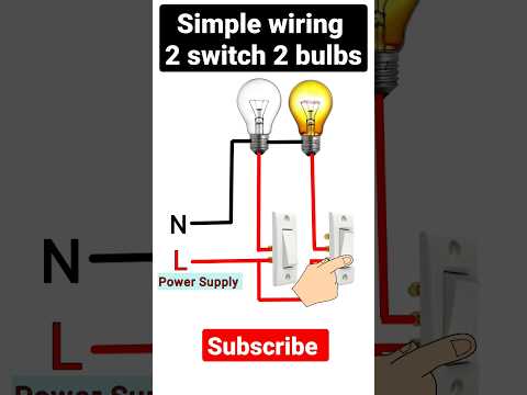 Simple House Wiring | two switch two bulbs connection #shorts #viral #ytshorts