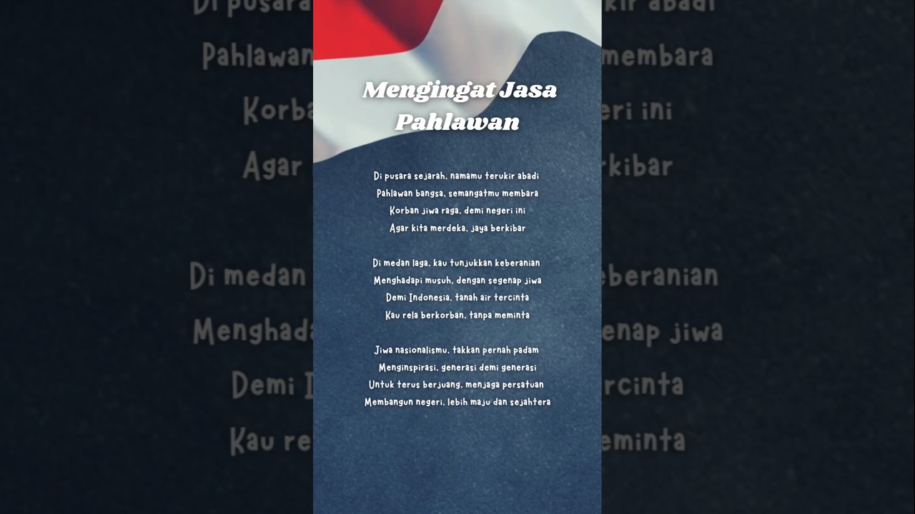 Mengingat Jasa Pahlawan | Puisi Pendek tentang Pahlawan #shorts