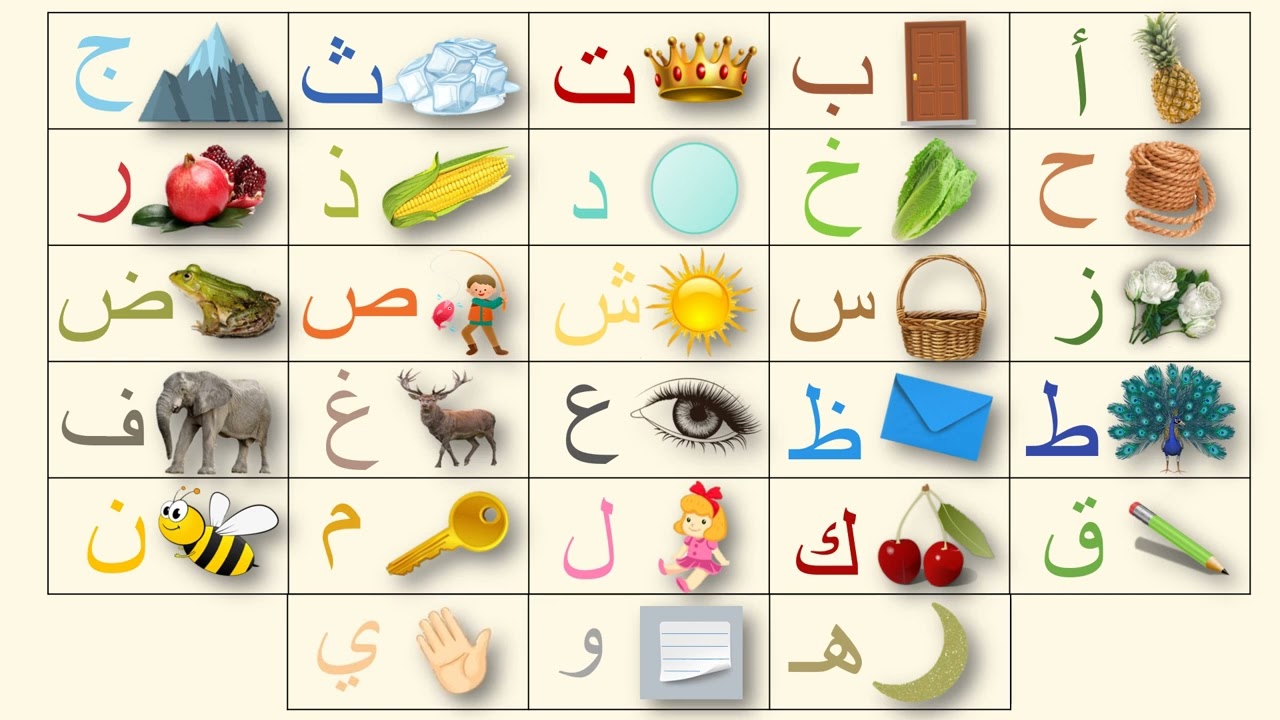 تعلم حروف العربية من الألف للياء للأطفال 📚