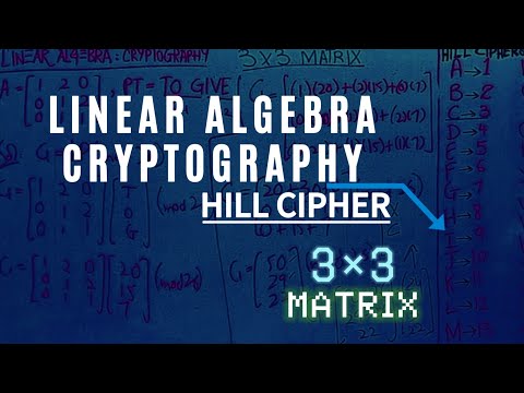 Linear Algebra Cryptography | Hill Cipher | 3x3 Matrix | 3x3 in Urdu / Hindi #ai #education