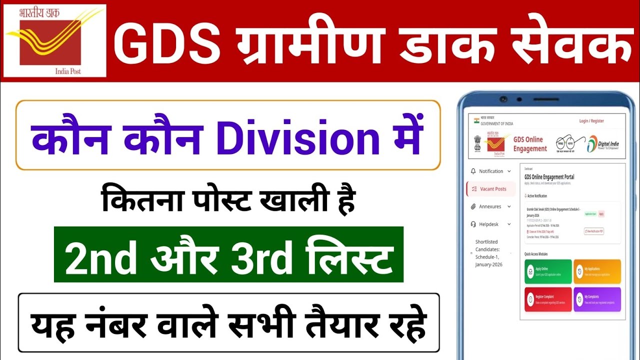 GDS Vacant Post | GDS 2nd Merit List me Kitne Marks Chahiye | GDS 2nd Merit List 2026 Kab Aayega