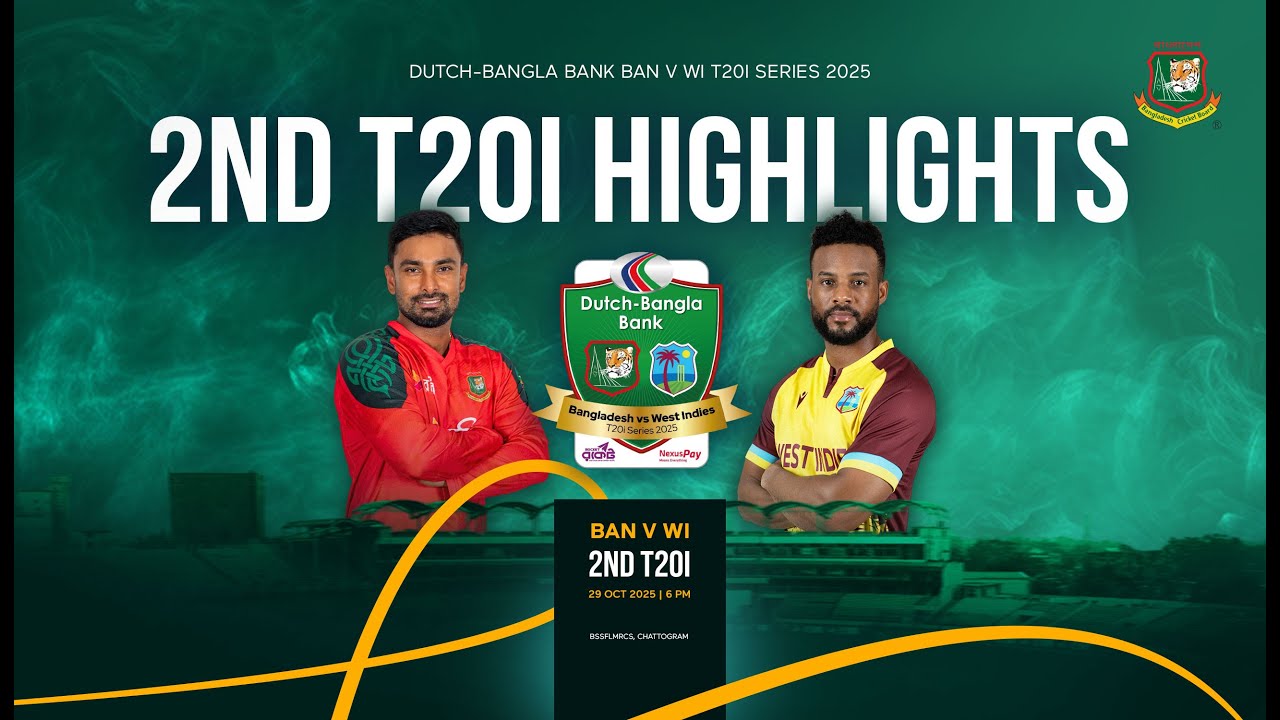 Bangladesh vs West Indies 2nd T20I Highlights | Exciting Moments from Series 2025 π
