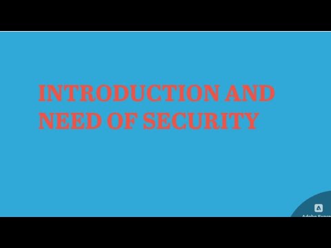 CRYPTOGRAPHY AND NETWORK SECURITY 1ST TOPIC INTRODUCTION AND NEED OF SECURITY