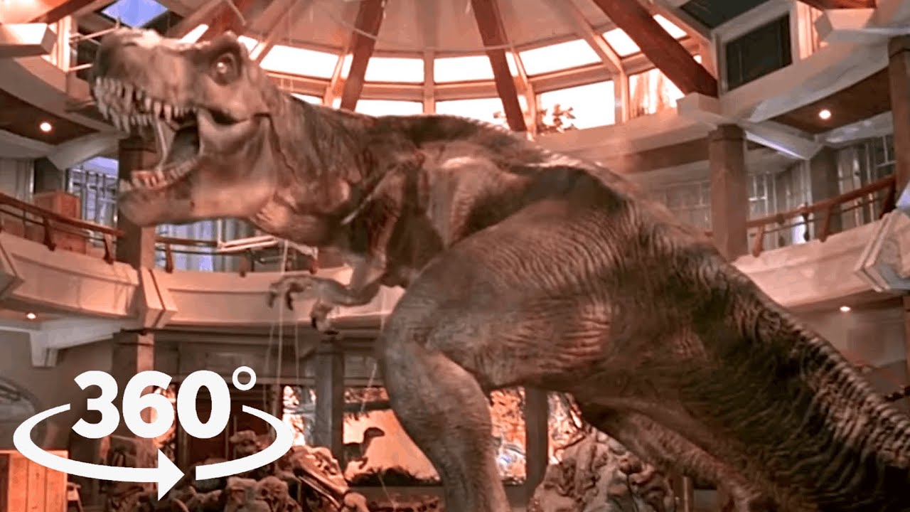 VR 360° T-Rex Battles Raptors in Jurassic Park 🦖