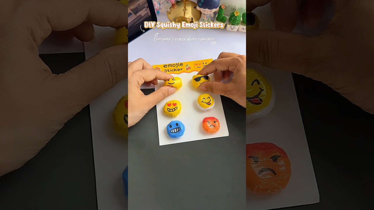 DIY Squishy Emoji Stickers at Home 😛✨