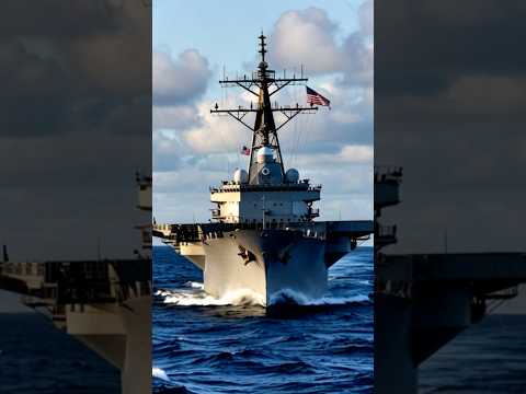 US🇺🇸 Navy Warship Cutting Through the Ocean 🌊