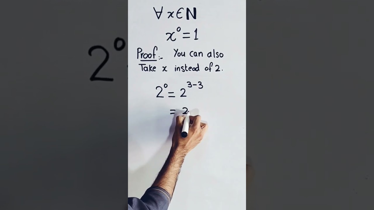 Proof that x⁰ = 1 | Short Math Explanation