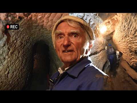 Depuis 40 ans Robert creuse des tunnels sous son jardin ( ossements humains,  mammouth.... )