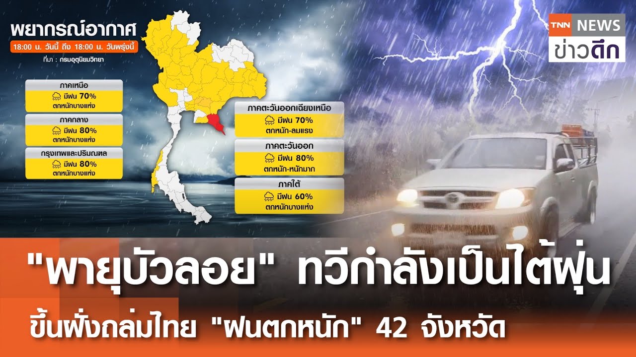 พายุบัวลอยกลายเป็นไต้ฝุ่น ถล่มไทยตอนบน ฝนตกหนักใน 42 จังหวัด 🌧️