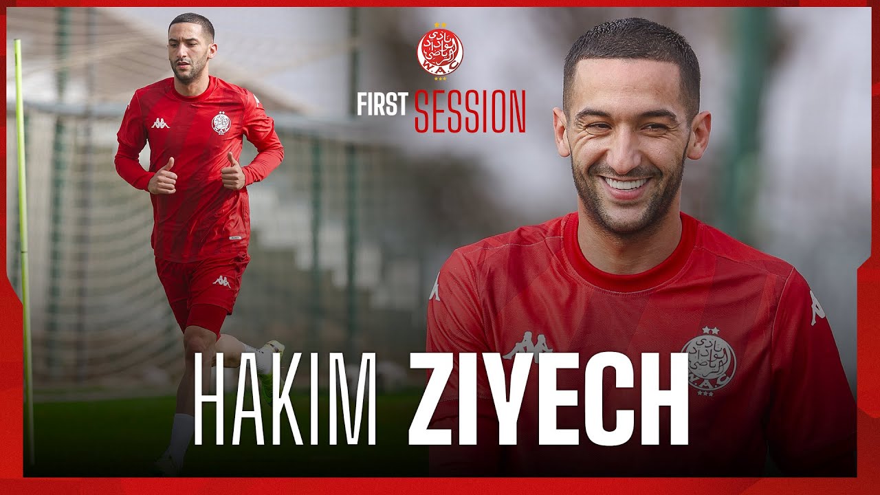 Hakim Ziyech's Exciting First Training Session with Wydad AC ⚽