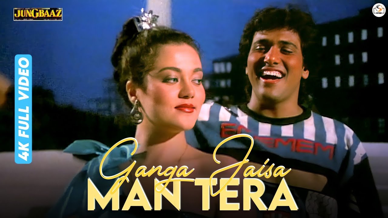 Ganga Jaisa Man Tera in Stunning 4K | Jungbaaz | Govinda & Mandakini ๐ถ