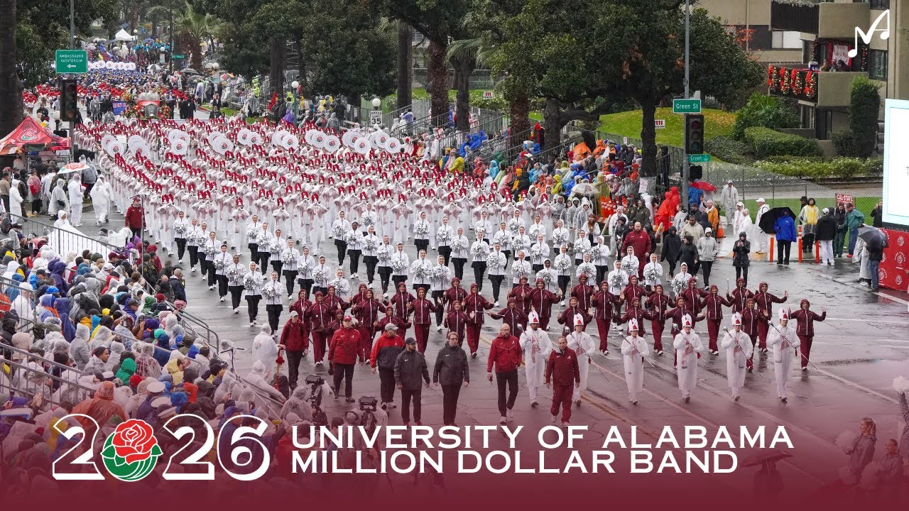 Alabama's Million Dollar Band in 2026 Rose Parade 🎺