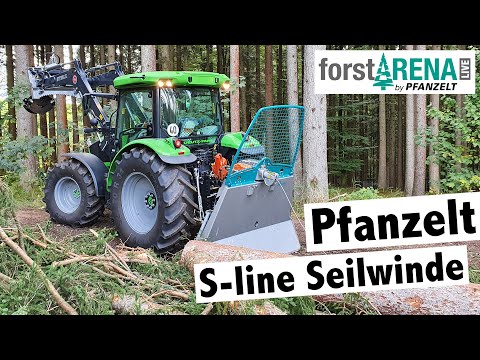 Pfanzelt S-line Getriebe Seilwinde S160 und Rückezange im Einsatz | forstARENA Beratungswochen