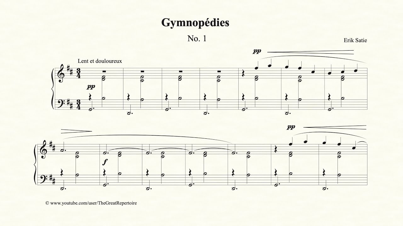 Erik Satie's Gymnopédie No. 1 Piano Sheet 🎹