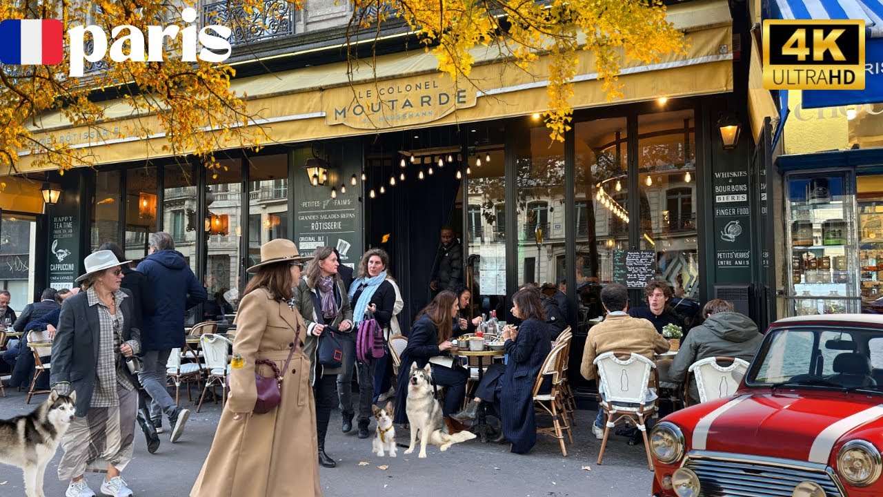 6 Paris City Walk in 4K HDR 🍁 | Lunch Hour Stroll