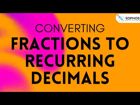 Converting Fractions to Recurring Decimals
