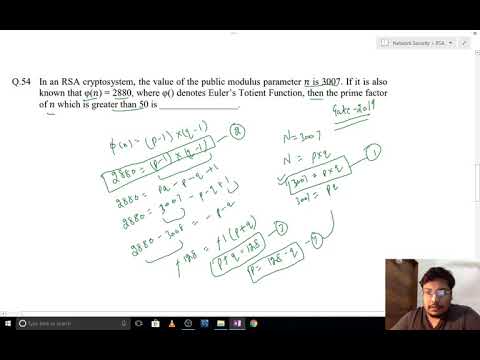 RSA Algorithm || GATE-2019 Solution.