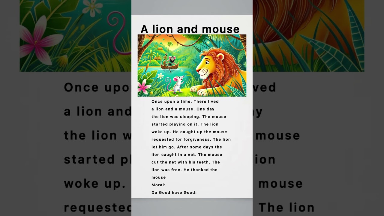 The Lion and Mouse: A Moral Tale 🦁