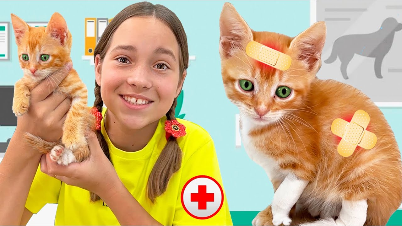 Sofia Rescues Kitten & Takes It to the Vet 🐱
