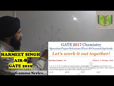 GATE 2017 CHEMISTRY QUESTION PAPER SOLUTIONS (PART-8)|PREVIOUS YEAR QUESTIONS|GENERAL APTITUDE (GA)