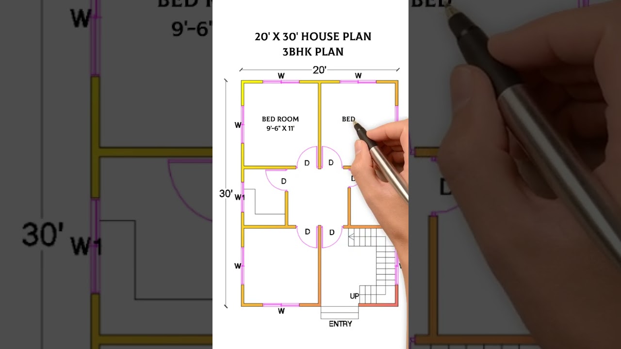 20x30 3BHK House Plan for Compact Lots π‘