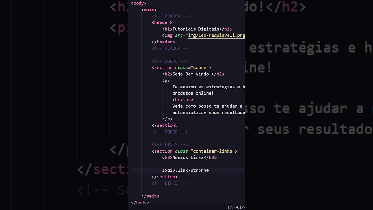 Criar Link Personalizado com HTML + EMMET