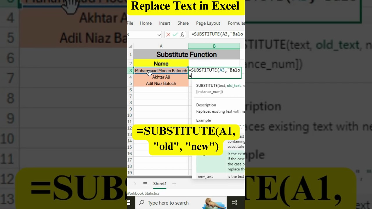 Excel SUBSTITUTE Formula: Quick Text Replacement