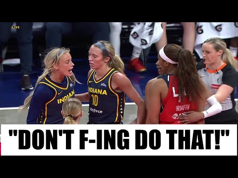 🫢 FLAGRANT, Sophie Cunningham THROWN DOWN by rookie | Indiana Fever WNBA women's basketball