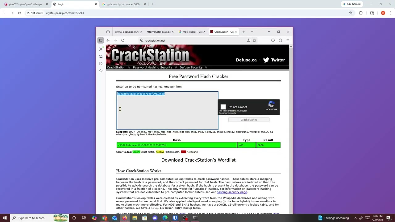 PicoCTF Hashgate Web Challenge 🔐