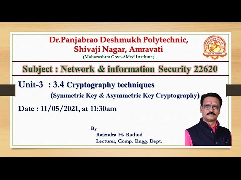 NIS-3.4 Cryptography Techniques (Symmetric key cryptography) Part-1