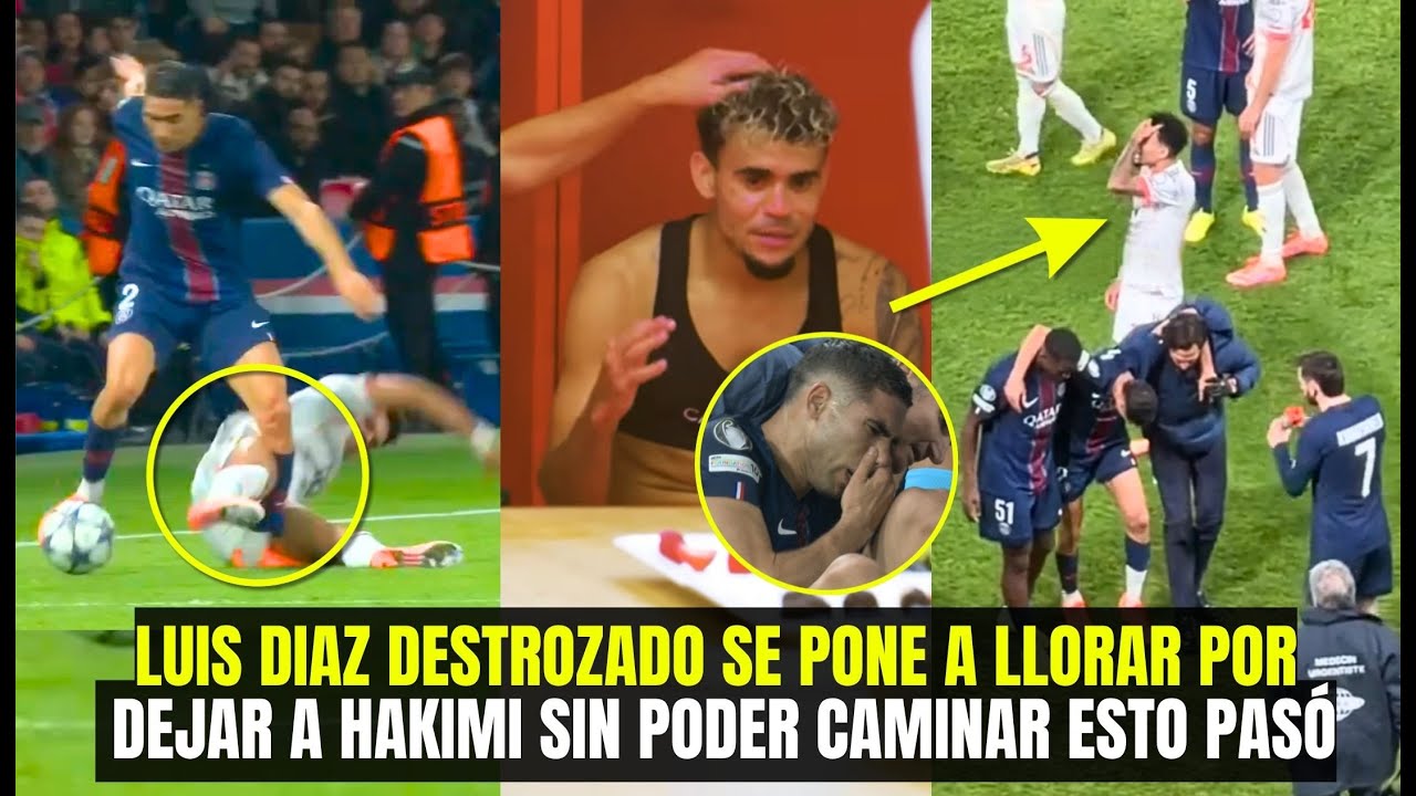 ¡Impactante! Luis Díaz se conmueve al ver a Hakimi lesionado gravemente en el tobillo 🚑