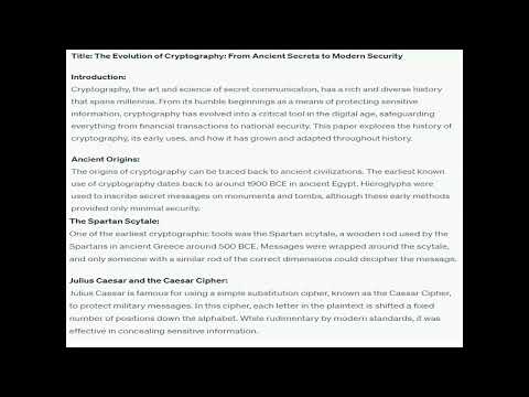 Evaluate the history of cryptography from its origins Analyze how cryptography was used