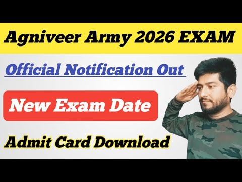 Agniveer Army New Exam Date ll Agniveer Army Exam Admit Card 2026 ll Army exam Date & Admit Card 