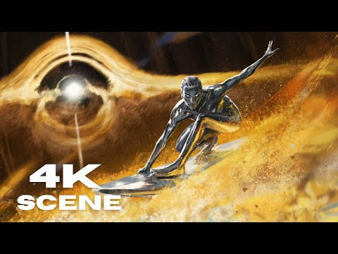 Silver Surfer Chases Fantastic Four | Epic 4K Movie Scene