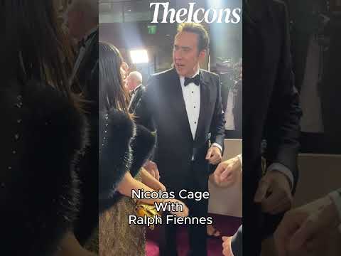 Nicolas Cage With His Wife Meeting Ralph Fiennes At The Red Carpetđź’Ž#nicolascage #ralphfiennes