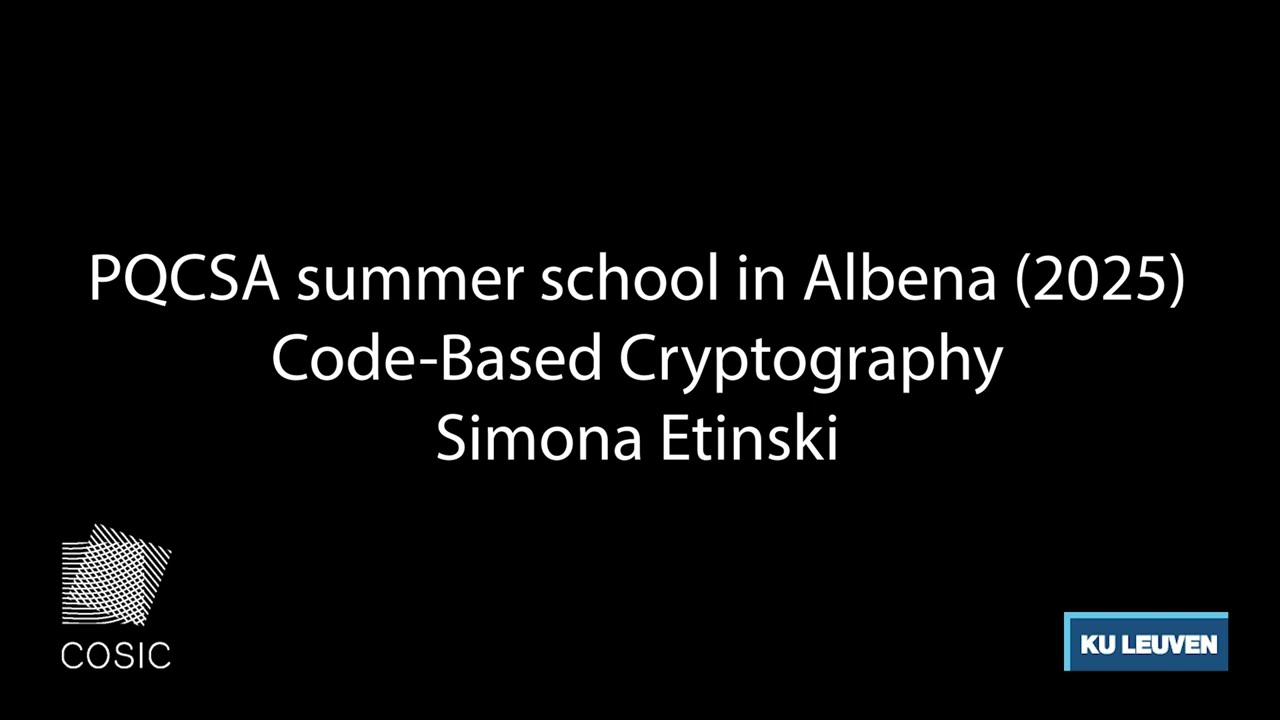 Unlocking Code-Based Cryptography: Simona Etinski at PQCSA Summer School 2025 🔐