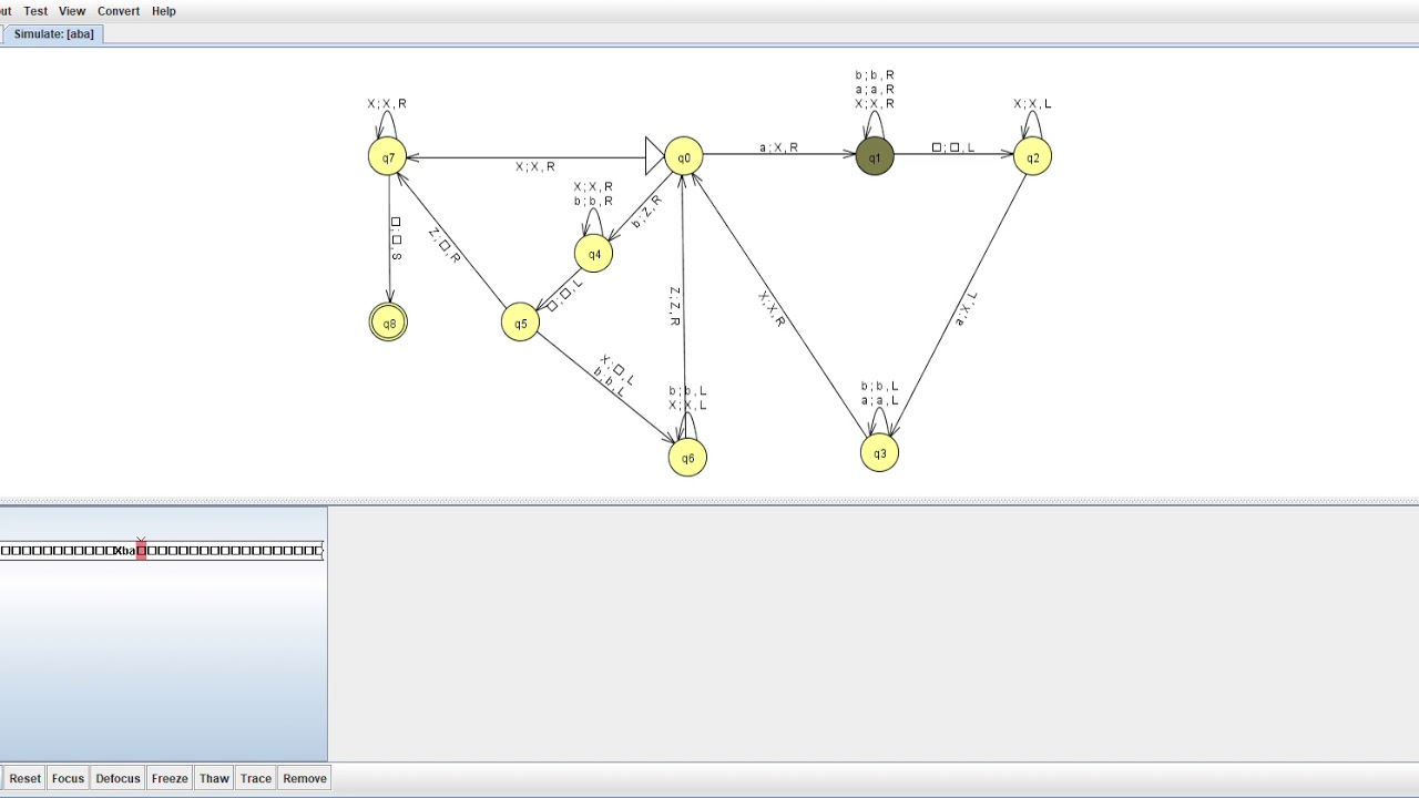 Step-by-Step Guide to Simulating a Turing Machine for L = {a^i b^j a | i β j} in JFlap π