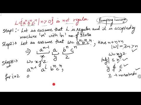 Pumping Lemma for Regular Languages: Example 1