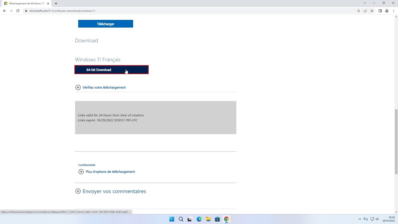 Comment télécharger Windows 11 22h2