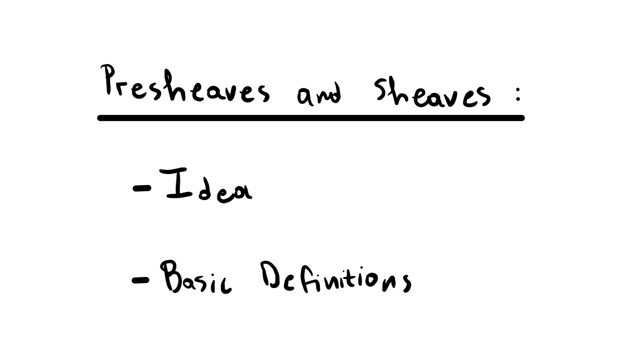 Presheaves & Sheaves: Basic Concepts π