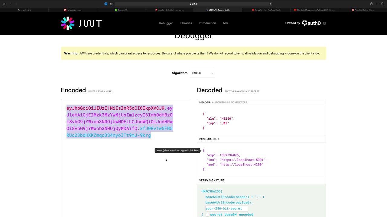 Distributed Programming Fullstack 2021 | S3P43 | Security | Decode JWT Token and Validate Expiration