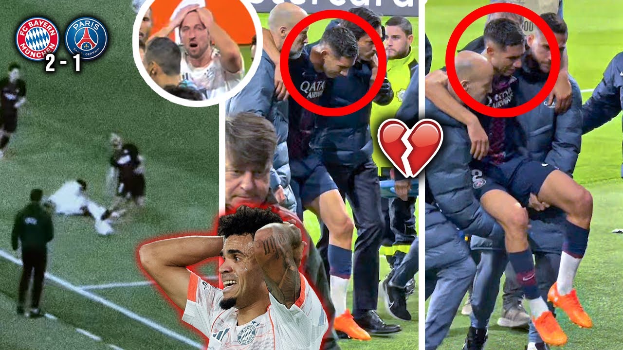 Achraf Hakimi in Tears After Luis Díaz Tackle | PSG vs Bayern Champions League