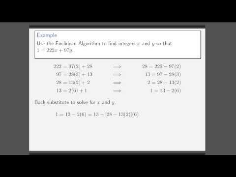 Extended Euclidean Algorithm