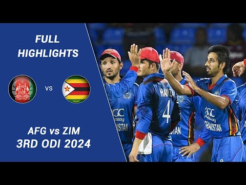 AFGHANISTAN VS ZIMBABWE 3RD ODI 2024 FULL HIGHLIGHTS | AFG VS ZIM 2024.