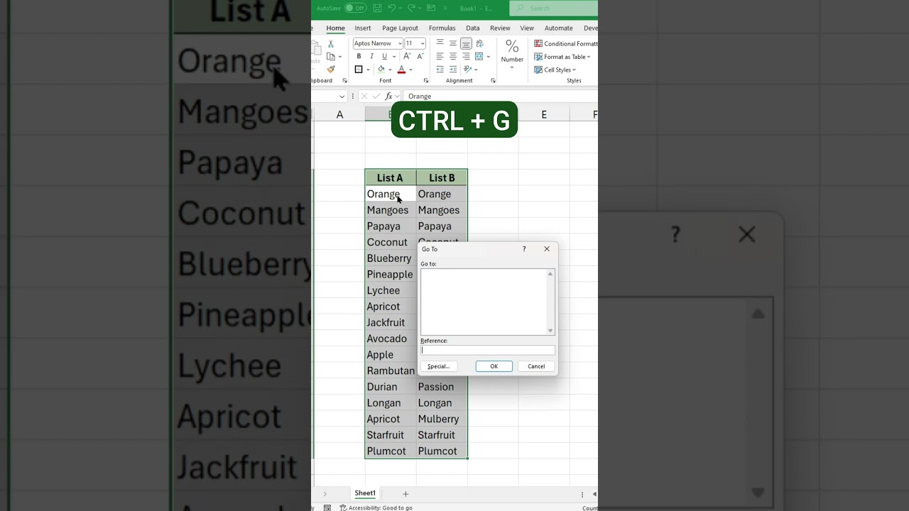 Easiest Way to Compare Two Lists in Excel