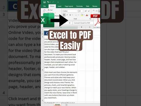 Quickly Convert Excel File to PDF