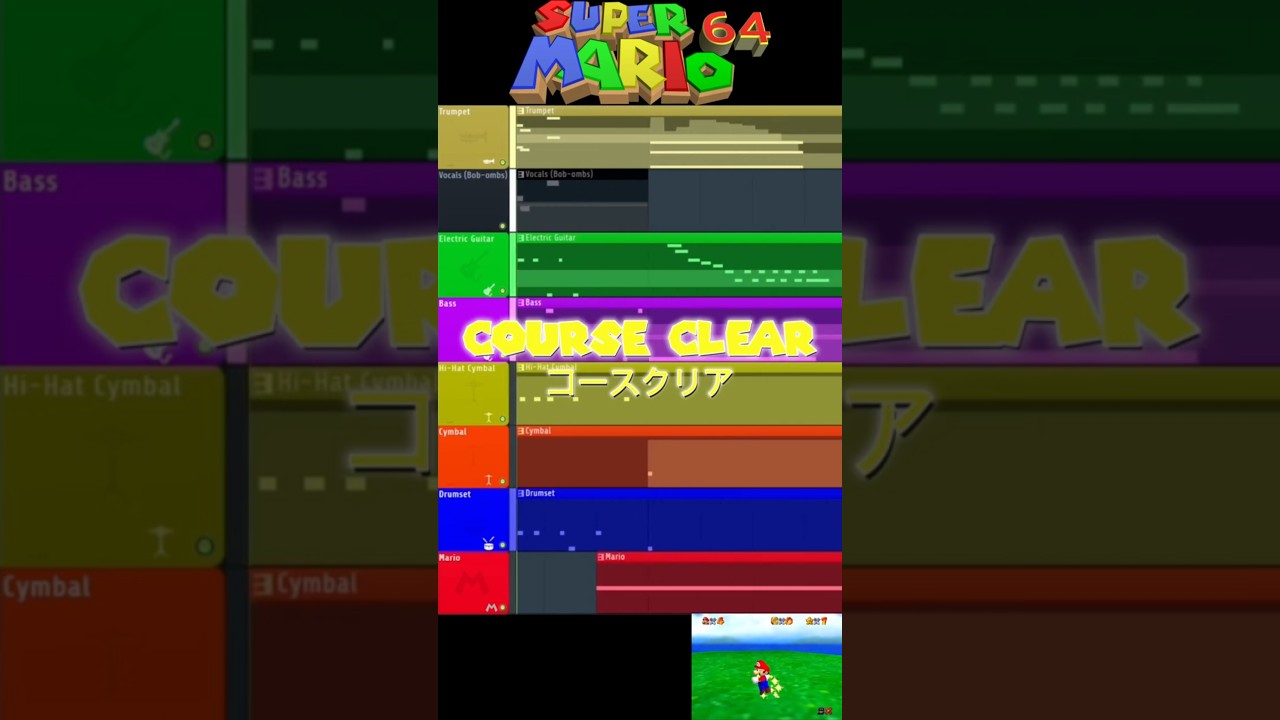 SM64 Super Mario 64 Course Clear Music Breakdown 🎶